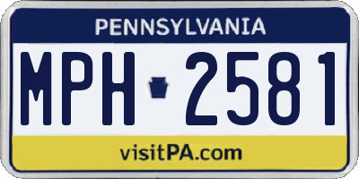 PA license plate MPH2581
