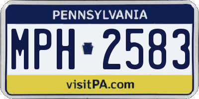 PA license plate MPH2583