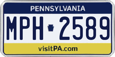 PA license plate MPH2589