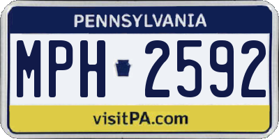 PA license plate MPH2592