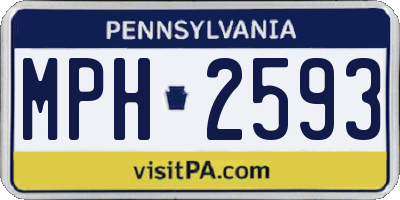 PA license plate MPH2593