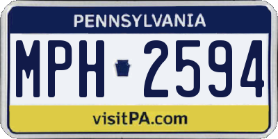 PA license plate MPH2594