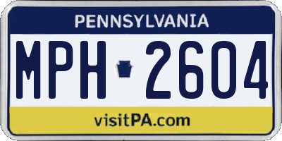 PA license plate MPH2604
