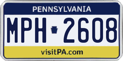 PA license plate MPH2608