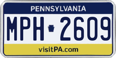 PA license plate MPH2609