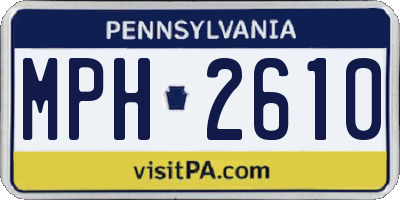 PA license plate MPH2610