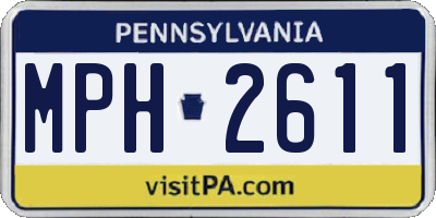 PA license plate MPH2611