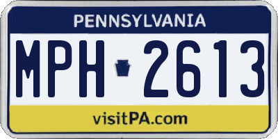 PA license plate MPH2613