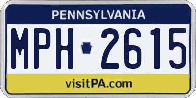 PA license plate MPH2615