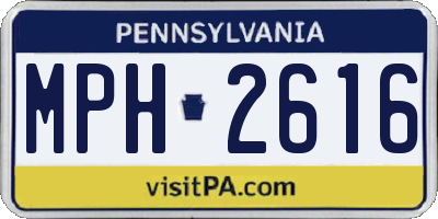 PA license plate MPH2616