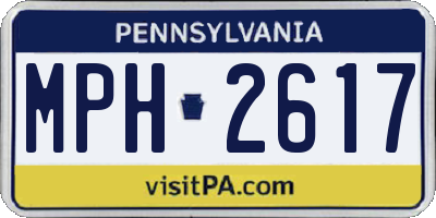 PA license plate MPH2617