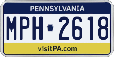 PA license plate MPH2618