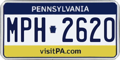 PA license plate MPH2620