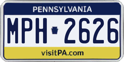 PA license plate MPH2626