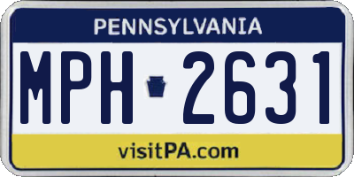 PA license plate MPH2631