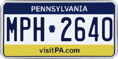 PA license plate MPH2640