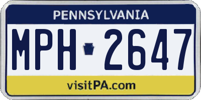 PA license plate MPH2647