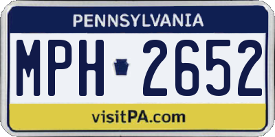PA license plate MPH2652