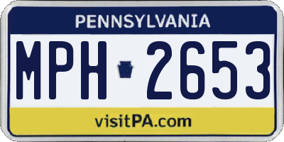 PA license plate MPH2653