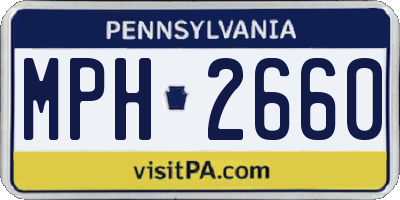 PA license plate MPH2660