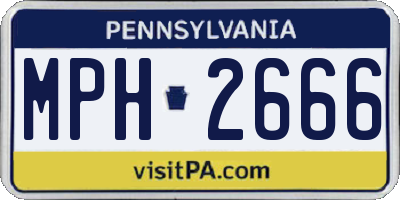 PA license plate MPH2666