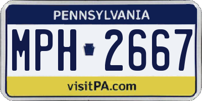 PA license plate MPH2667
