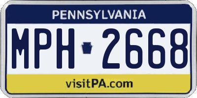 PA license plate MPH2668
