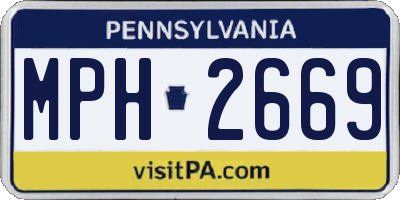 PA license plate MPH2669