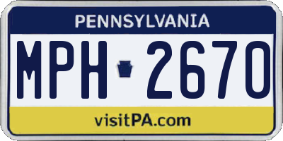 PA license plate MPH2670