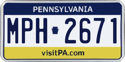 PA license plate MPH2671