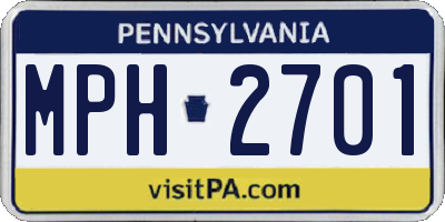 PA license plate MPH2701