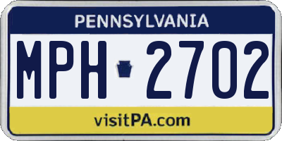 PA license plate MPH2702
