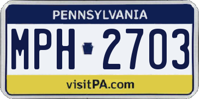PA license plate MPH2703