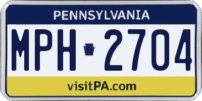 PA license plate MPH2704