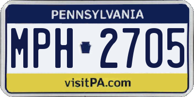PA license plate MPH2705