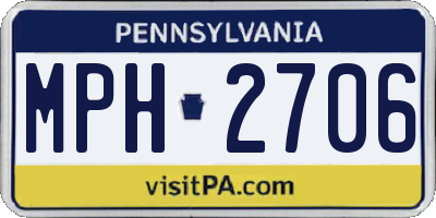 PA license plate MPH2706
