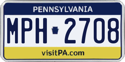 PA license plate MPH2708