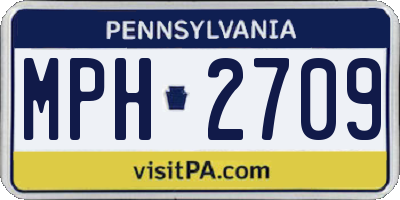 PA license plate MPH2709