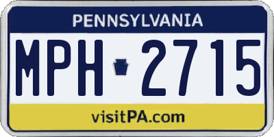 PA license plate MPH2715