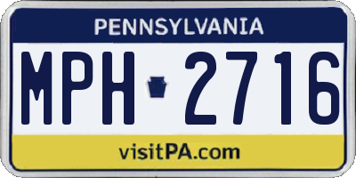 PA license plate MPH2716