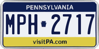 PA license plate MPH2717