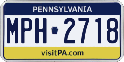 PA license plate MPH2718