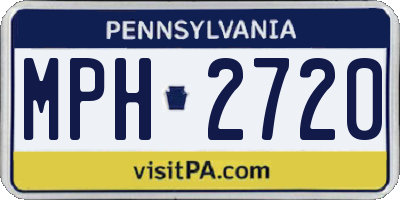 PA license plate MPH2720