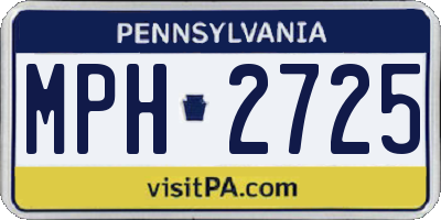 PA license plate MPH2725