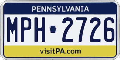 PA license plate MPH2726