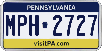 PA license plate MPH2727