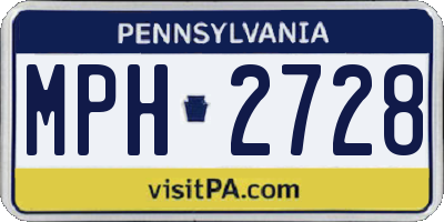 PA license plate MPH2728