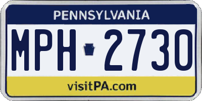 PA license plate MPH2730
