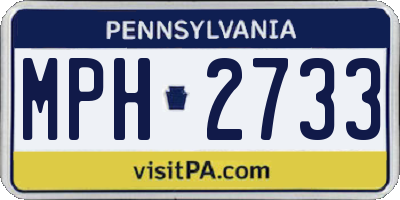 PA license plate MPH2733