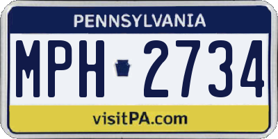 PA license plate MPH2734